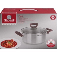 Кастрюля с крышкой RONDELL Fest нержавеющая сталь 2.8л Арт. RD-1322 в магазинах Лента