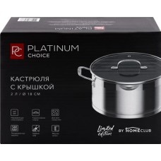 Кастрюля с крышкой PLATINUM CHOICE BY HOMECLUB, нержавеющая сталь, 2л в магазинах Лента