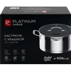 Кастрюля с крышкой PLATINUM CHOICE BY HOMECLUB, нержавеющая сталь, 3л в магазинах Лента