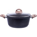 Кастрюля HOMECLUB Terra, литая, антипригарное покрытие, стеклянная крышка, 3.3л