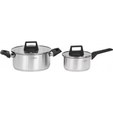 Набор посуды TALLER Лиард, 4 предмета: кастрюля с крышкой 2.9л, ковш с крышкой 1.1л, нержавеющая сталь в магазинах Лента
