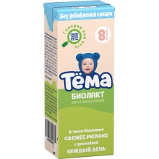 Биолакт для детей ТЕМА без сахара 3,4%, без змж, 206г в магазинах Лента