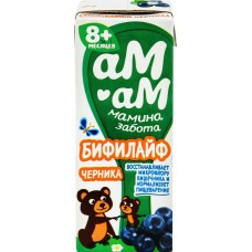 Бифилайф для детей АМ-АМ МАМИНА ЗАБОТА Черника 2,5%, без змж, 210г в магазинах Лента