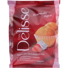 Мини-маффины DELISSE с начинкой из клубничного джема, 465г в магазинах Лента