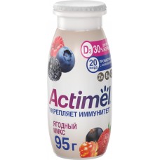 Напиток кисломолочный ACTIMEL Ягодный микс с цинком, обогащенный 1,5%, без змж, 95г в магазинах Лента