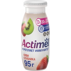 Напиток кисломолочный ACTIMEL Киви, клубника с цинком, обогащенный 1,5%, без змж, 95г в магазинах Лента