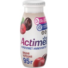 Напиток кисломолочный ACTIMEL Вишня, черешня с цинком, обогащенный 1,5%, без змж, 95г в магазинах Лента