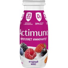 Продукт кисломолочный ACTIMUNO Ягодный микс 1,5%, без змж, 95г в магазинах Лента