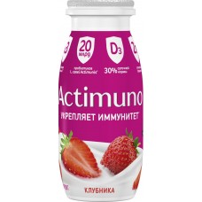 Продукт кисломолочный ACTIMUNO Клубника 1,5%, без змж, 95г в магазинах Лента
