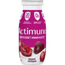 Продукт кисломолочный ACTIMUNO Вишня, черешня 1,5%, без змж, 95г в магазинах Лента