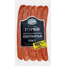 Колбаски полукопченые БЛИЖНИЕ ГОРКИ Охотничьи ГОСТ, 250г в магазинах Лента