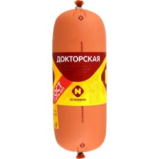 Колбаса вареная ОСТАНКИНО Докторская, высший сорт ГОСТ, весовая в магазинах Лента
