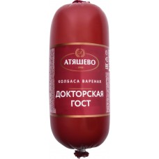 Колбаса вареная АТЯШЕВО Докторская Premium, категория А, ГОСТ, 500г в магазинах Лента