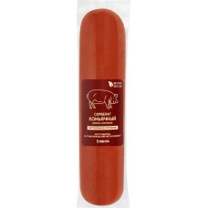 Колбаса копчено-вареная ЛЕНТА Сервелат Коньячный, весовая в магазинах Лента