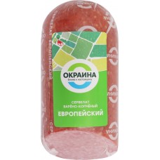 Колбаса копчено-вареная ОКРАИНА Сервелат Европейский, 470г в магазинах Лента