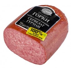 Колбаса копчено-вареная БЛИЖНИЕ ГОРКИ Сервелат Гурман, 500г в магазинах Лента