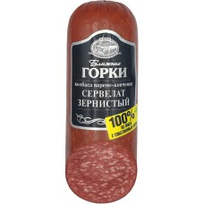 Колбаса копчено-вареная БЛИЖНИЕ ГОРКИ Сервелат Зернистый, 330г в магазинах Лента