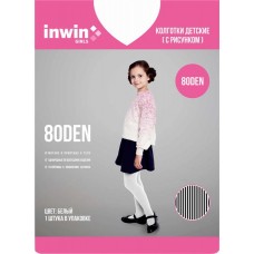 Колготки детские INWIN 80 den белые, жаккард в магазинах Лента
