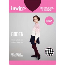 Колготки детские INWIN 80 den бордовые, жаккард в магазинах Лента