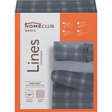 Комплект постельного белья 1,5-спальный HOME CLUB Lines, бязь, Арт. 502034 в магазинах Лента