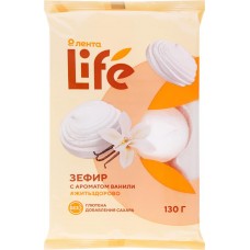 Зефир ЛЕНТА LIFE с ароматом ванили, без сахара, 130г в магазинах Лента