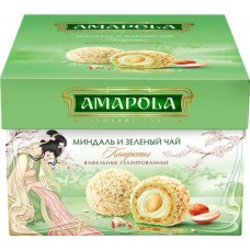 Конфеты АМАПОЛА вафельные глазированные Миндаль и зеленый чай, 100г в магазинах Лента