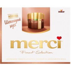 Конфеты MERCI Finest selection Ассорти с начинкой из шоколадного мусса, 210г в магазинах Лента