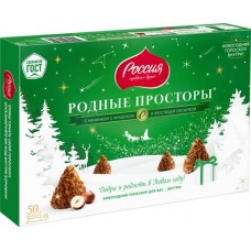 Конфеты шоколадные РОССИЯ ЩЕДРАЯ ДУША Родные Просторы с фундуком, 180г в магазинах Лента