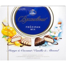 Конфеты ВДОХНОВЕНИЕ Fruzipan mix с манго и кокосом, с дробленым миндалем и ароматом ванили, 175г в магазинах Лента