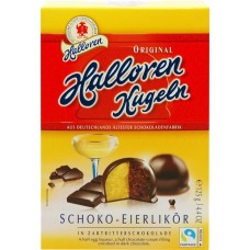 Конфеты шоколадные HALLOREN Kugeln с начинкой из крема и какао, с яичным ликером в темном шоколаде, 125г в магазинах Лента