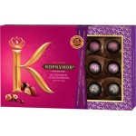 Конфеты КОРКУНОВ Ассорти из темного и молочного шоколада, 165г