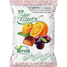 Конфеты ШИКОН Чернослив с апельсином в шоколадной глазури, на стевии, 210г в магазинах Лента