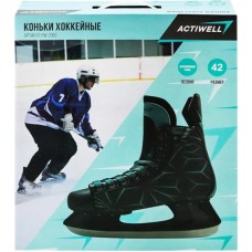 Коньки хоккейные ACTIWELL р. 42, 43, черные, Арт. PW-206G в магазинах Лента