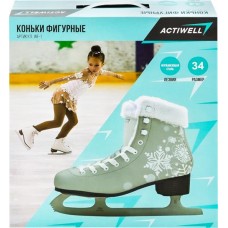 Коньки фигурные ACTIWELL р. 31, 32, 33, 34, 35, 36, белые, Арт. WF-1 в магазинах Лента
