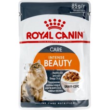 Корм консервированный для взрослых кошек ROYAL CANIN Care Intense Beauty кусочки в соусе, для поддержания красоты шерсти, 85г в магазинах Лента
