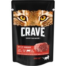 Корм консервированный для взрослых кошек CRAVE Говядина, 70г в магазинах Лента