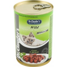 Корм консервированный для взрослых кошек DR.CLAUDERS с дичью, 415г в магазинах Лента Корм консервированный для взрослых кошек DR.CLAUDERS с дичью, 415г в магазинах Лента