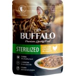 Корм влажный для кошек MR.BUFFALO Sterilized Цыпленок в соусе, для стерилизованных, 85г