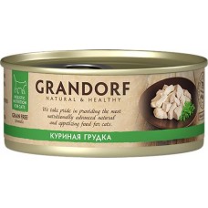 Корм консервированный для кошек GRANDORF Куриная грудка, 70г в магазинах Лента