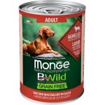 Корм консервированный для взрослых собак MONGE Dog BWild из ягненка с тыквой и кабачками, для всех пород, 400г
