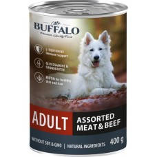 Корм консервированный для собак MR.BUFFALO Adult Мясное ассорти с говядиной, 400г в магазинах Лента Корм консервированный для собак MR.BUFFALO Adult Мясное ассорти с говядиной, 400г в магазинах Лента