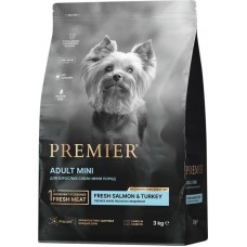 Корм сухой для собак PREMIER Dog Свежее филе лосося с индейкой, для мелких пород, 3кг в магазинах Лента