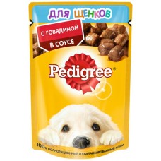Корм консервированный для щенков PEDIGREE с говядиной в соусе, от 1 месяца, полнорационный, 85г в магазинах Лента