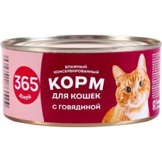 Корм консервированный для кошек 365 ДНЕЙ Говядина, 325г в магазинах Лента