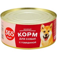 Корм консервированный для собак 365 ДНЕЙ Говядина, 325г в магазинах Лента