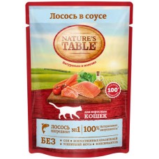 Корм консервированный для кошек NATURE'S TABLE Лосось в соусе, 85г в магазинах Лента