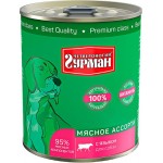 Корм консервированный для собак ЧЕТВЕРОНОГИЙ ГУРМАН Мясное ассорти с языком, 340г