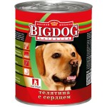 Корм консервированный для собак ЗООГУРМАН Big Dog Телятина с сердцем, 850г