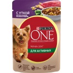 Корм влажный для взрослых собак PURINA ONE Mini Активная Утка, паста и зеленая фасоль в подливе, 85г Корм влажный для взрослых собак PURINA ONE Mini Активная Утка, паста и зеленая фасоль в подливе, 85г