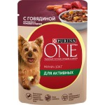 Корм влажный для взрослых собак PURINA ONE Mini Активная Говядина, картофель, морковь в подливе, 85г Корм влажный для взрослых собак PURINA ONE Mini Активная Говядина, картофель, морковь в подливе, 85г